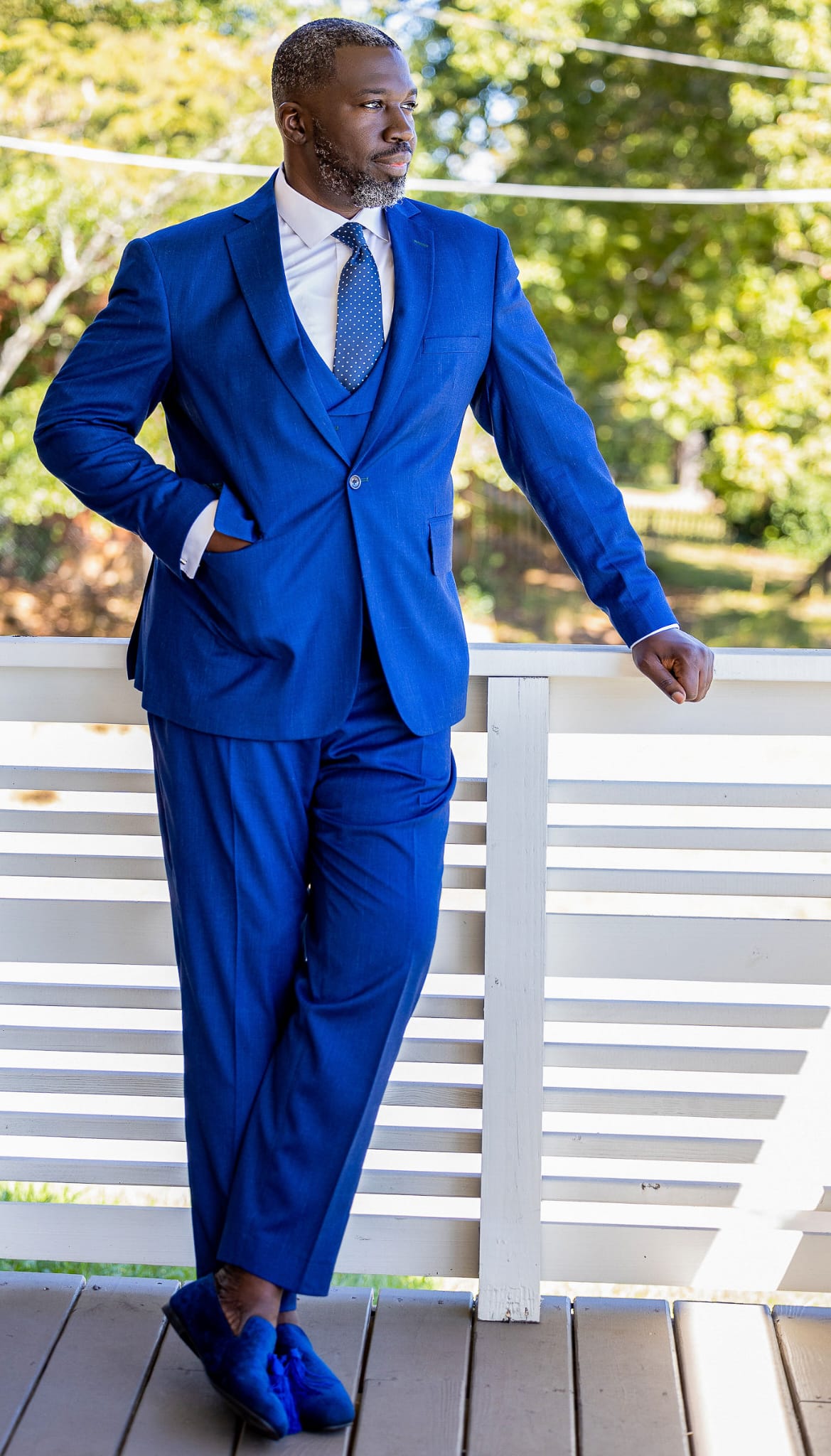 Navy Blue Three-Piece Suit — view 2