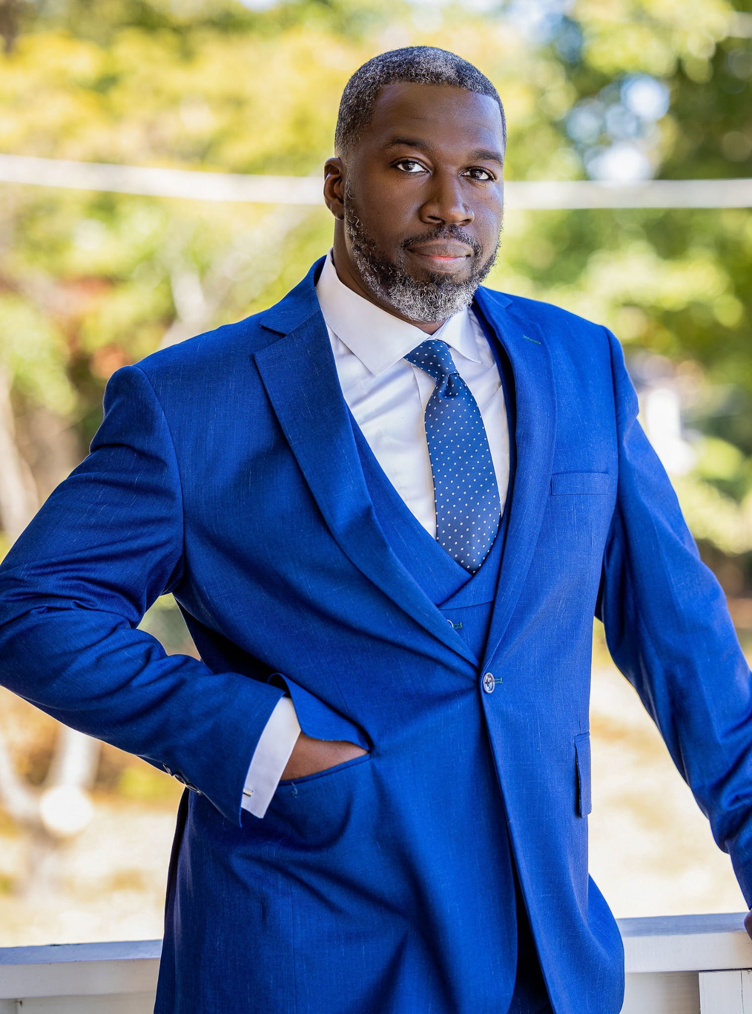 Navy Blue Three-Piece Suit — view 3